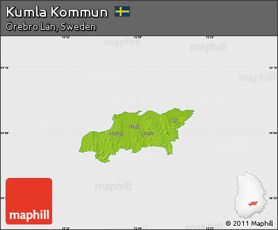 Physical Map of Kumla Kommun, single color outside