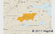 Political Map of Kumla Kommun, shaded relief outside