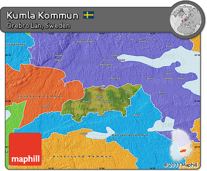 Satellite Map of Kumla Kommun, political outside