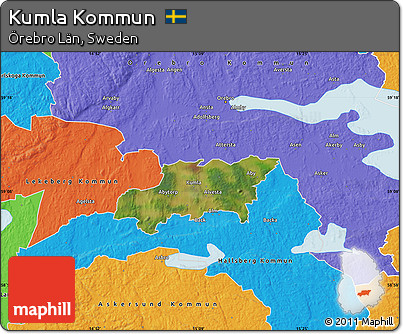 Satellite Map of Kumla Kommun, political outside