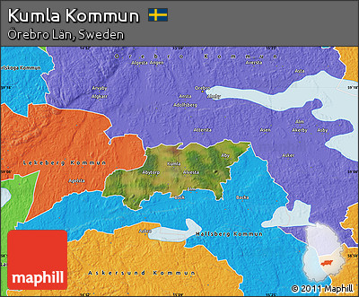 Satellite Map of Kumla Kommun, political outside