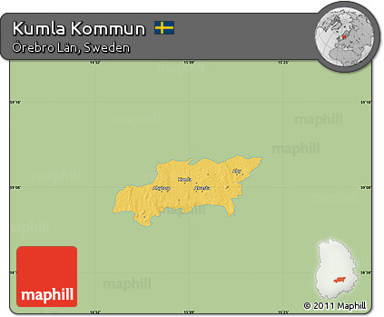 Savanna Style Map of Kumla Kommun, single color outside