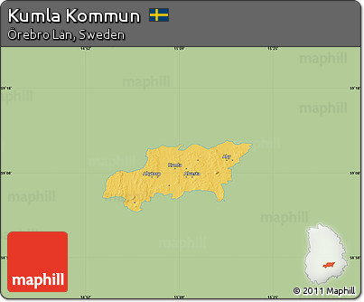 Savanna Style Map of Kumla Kommun, single color outside