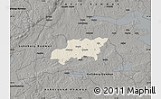 Shaded Relief Map of Kumla Kommun, darken, semi-desaturated