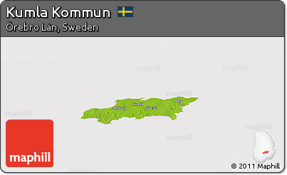 Physical Panoramic Map of Kumla Kommun, cropped outside