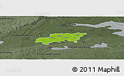 Physical Panoramic Map of Kumla Kommun, darken, semi-desaturated