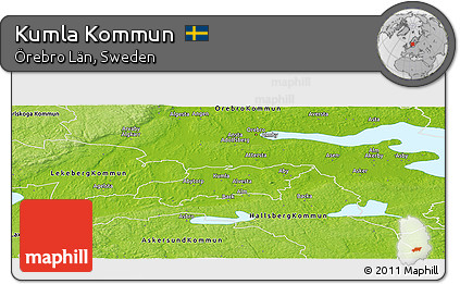 Physical Panoramic Map of Kumla Kommun