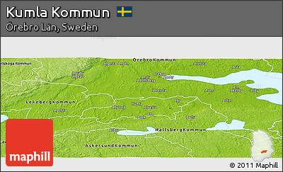 Physical Panoramic Map of Kumla Kommun