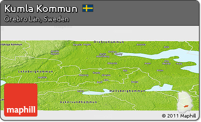 Physical Panoramic Map of Kumla Kommun