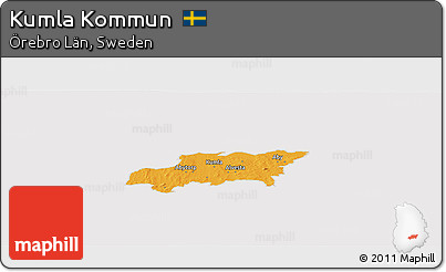 Political Panoramic Map of Kumla Kommun, cropped outside