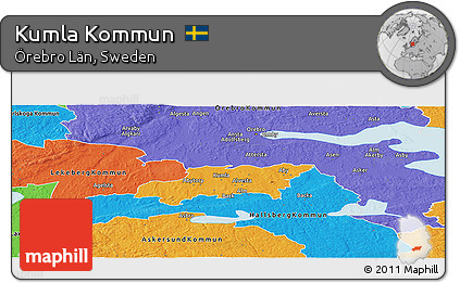 Political Panoramic Map of Kumla Kommun