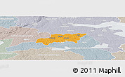Political Panoramic Map of Kumla Kommun, lighten, semi-desaturated
