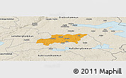 Political Panoramic Map of Kumla Kommun, shaded relief outside