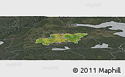 Satellite Panoramic Map of Kumla Kommun, darken, semi-desaturated