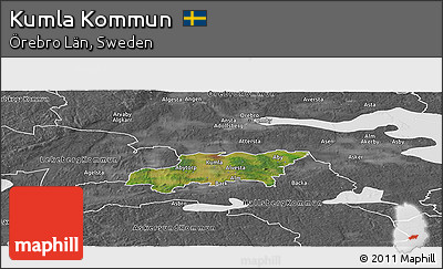 Satellite Panoramic Map of Kumla Kommun, desaturated