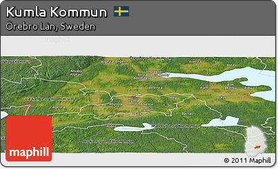 Satellite Panoramic Map of Kumla Kommun