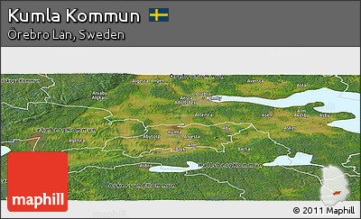 Satellite Panoramic Map of Kumla Kommun