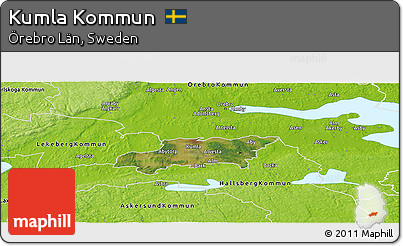Satellite Panoramic Map of Kumla Kommun, physical outside