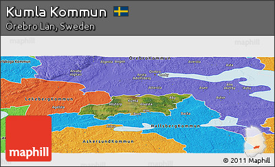 Satellite Panoramic Map of Kumla Kommun, political outside
