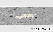 Shaded Relief Panoramic Map of Kumla Kommun, darken, desaturated