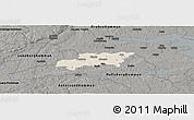 Shaded Relief Panoramic Map of Kumla Kommun, darken, semi-desaturated