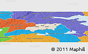 Shaded Relief Panoramic Map of Kumla Kommun, political outside