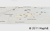 Shaded Relief Panoramic Map of Kumla Kommun, semi-desaturated
