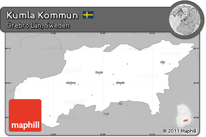 Gray Simple Map of Kumla Kommun
