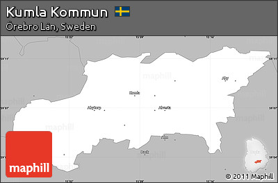 Gray Simple Map of Kumla Kommun
