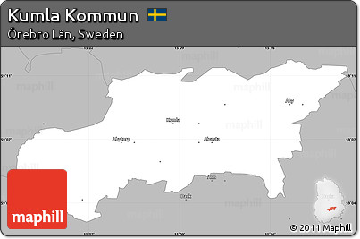 Gray Simple Map of Kumla Kommun