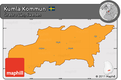 Political Simple Map of Kumla Kommun, cropped outside