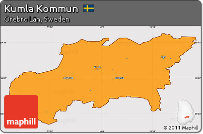 Political Simple Map of Kumla Kommun, cropped outside