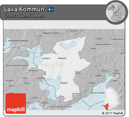 Gray 3D Map of Laxa Kommun