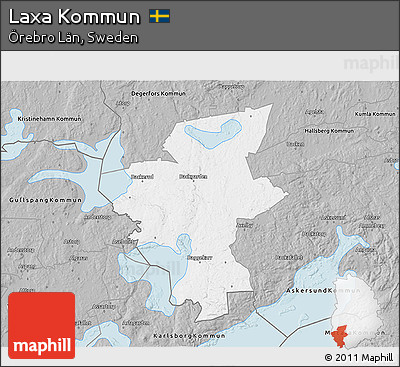 Gray 3D Map of Laxa Kommun