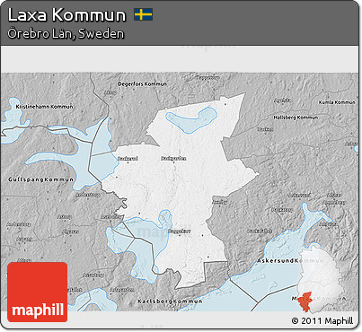 Gray 3D Map of Laxa Kommun