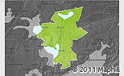Physical 3D Map of Laxa Kommun, darken, desaturated