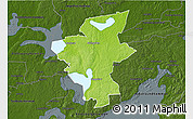 Physical 3D Map of Laxa Kommun, darken