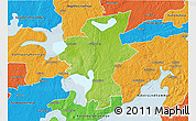 Physical 3D Map of Laxa Kommun, political outside