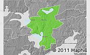 Political 3D Map of Laxa Kommun, desaturated