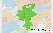 Political 3D Map of Laxa Kommun, lighten