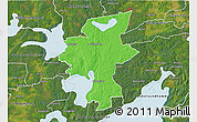 Political 3D Map of Laxa Kommun, satellite outside