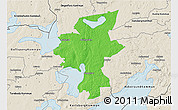 Political 3D Map of Laxa Kommun, shaded relief outside