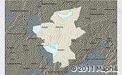 Shaded Relief 3D Map of Laxa Kommun, darken