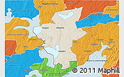 Shaded Relief 3D Map of Laxa Kommun, political outside