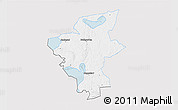Silver Style 3D Map of Laxa Kommun, single color outside