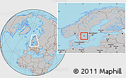 Gray Location Map of Laxa Kommun, within the entire country