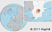 Gray Location Map of Laxa Kommun, highlighted country, highlighted parent region
