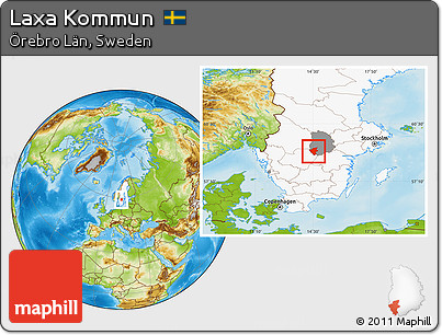 Physical Location Map of Laxa Kommun, highlighted country, highlighted parent region