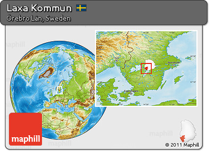 Physical Location Map of Laxa Kommun, highlighted parent region