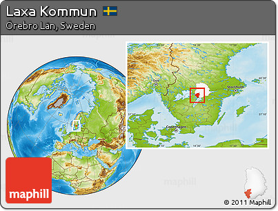 Physical Location Map of Laxa Kommun, highlighted parent region